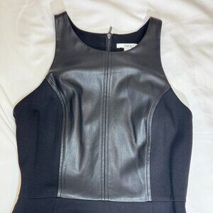 Bar III Womens Black Faux Leather Body Con Party Cocktail Dress - Size S - Black